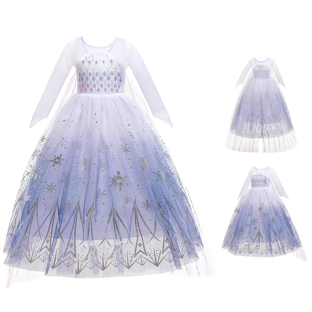 Movie Kids Celebrities Clothes Princess Elsa Wear Dress Halloween Costumes For Girl