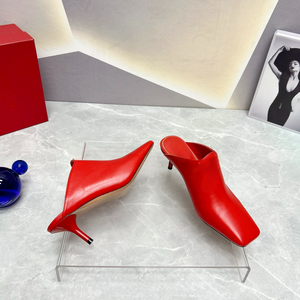 Zapatos de Tacón Alto con Punta Cuadrada Estilo Retro Francés, de Piel Vacuna, para Bodas, Eventos al Aire Libre, Primavera, Verano, Otoño, Valentinos - Product Image 6