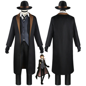 Costume de cosplay Yosano Akiko de Bungo Stray Dogs pour hommes, tenue d'Halloween pour jeu de rôle anime, ensemble manteau long, gilet et chapeau en polyester - Product Image 1