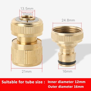 Water Hose Connectors Garden Hose Disconnect 3/4" Solid Brass <b>Quick</b> <b>Connector</b> Garden Hose <b>Quick</b> Connect Fitting Set - Product Image 2