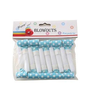 Sifflets de fête en papier à pois, couleurs assorties, pour enfants, célébrations d'anniversaire, accessoires de fête - Product Image 1