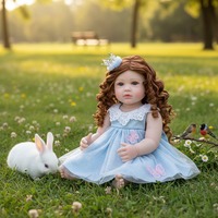 Poupée bébé reborn en silicone bon marché de 22 pouces, neuve, avec des fleurs roses peintes, finition peinte, pour les filles, jouets pour enfants