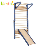 Ensemble d'escalade Montessori 3-en-1 : Triangle, échelle suédoise et toboggan, en bois de bouleau, design modulaire, unisexe, pour tout-petits, salle de sport intérieure, maison, garderie