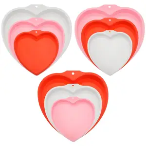 Large Size 4 6 8 Inch Non-stick Baking Tools Heart Shape Silicone Cake Mold Chocolate Mousse Bread Cake Mold