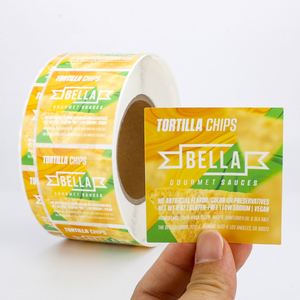 Étiquettes en rouleau de qualité alimentaire FX, impression couleur, autocollants adhésifs imperméables pour l'emballage de chips de tortilla, snacks et marquage gastronomique - Product Image 1