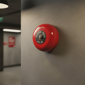 Avertisseur sonore industriel conventionnel 24 V, 6 pouces, 95 dB, rouge, en métal, étanche, certifié CE - Product Image 1