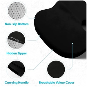 Coussin de siège et oreiller lombaire orthopédiques en mousse à mémoire de forme - Soutien ergonomique du dos pour chaise de bureau, siège de voiture, soulagement du coccyx - Product Image 3