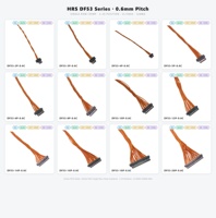 DF53-18C-0.6C pour faisceau de câbles à 18 circuits, pas de 0,6 mm, avec connecteurs à sertir pour cartes, en cuivre étamé, isolation FEP, câble orange