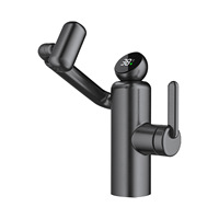 Robinet de lavabo intelligent pour salle de bain, avec affichage multicolore et fonction eau chaude/froide