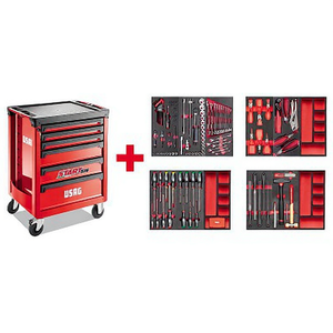 Juego de herramientas 516 St6mm con gabinete rodante y compartimentos de almacenamiento organizados para uso en taller - Product Image 3