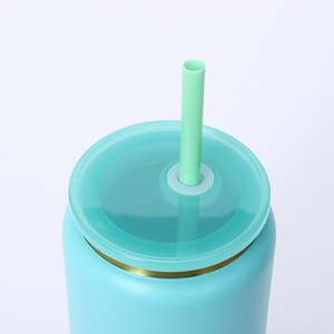 Vaso <span class=keywords><strong>de</strong></span> Acero Inoxidable <span class=keywords><strong>de</strong></span> 16 oz con Pintura Dorada Sublimada en el Interior, con Pajita y Tapa, para Smoothies, Cerveza y Café, Disponible en Stock - Product Image 2