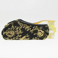 Chaussettes d'hiver chaudes antidérapantes pour femmes musulmanes, motif fleur dorée, pour l'intérieur