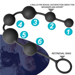 Bolas Anales de Silicona con Aumento Gradual de Tamaño y Anillo de Tracción Seguro, Fáciles de Limpiar, para Adultos - Product Image 2
