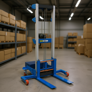 Chariot élévateur manuel à contrepoids, capacité 400 lb, longueur 46 po, largeur 43,3 po, hauteur 66,9 po, avec treuil manuel, pour usage intérieur - Product Image 2