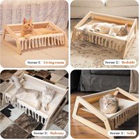 Kühlende Katzenhängematte mit abnehmbarem, waschbarem Bezug, antiallergisch, Haustier-Sofa, erhöhter Katzenliegestuhl für den Innenbereich, Katzenmöbel