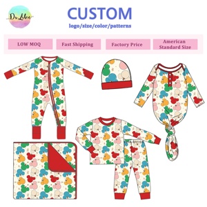 Set di pigiami per bambini Topolino Set di abbigliamento da casa per ragazze tutine con cerniera in bambù abbigliamento sfuso in bambù - Product Image 1