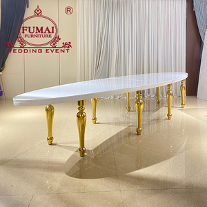 Grandes tailles personnalisées populaires ensembles de table et de chaises ovales en verre trempé noir pour événements de fête - Product Image 6