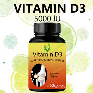 Etiqueta privada Vitamina D3 Softgels 5000IU Vitaminas Suplementos para el cuidado de la salud Apoya la salud de los huesos y los dientes para adultos - Product Image 3