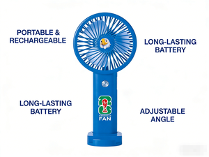 Ventilador Eléctrico de Mano Grande para la Copa Mundial de Fútbol 2026, 3 Velocidades, Batería de Litio 18650 - Product Image 4