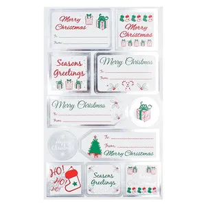 Self Adhesive Silver Foil Blank Writable Christmas Sticker Label Name Tags Stickers