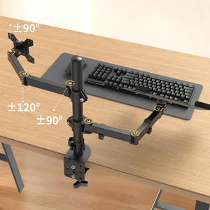 Dual Screen Mount <b>Stand</b> with POS Bracket Cash Register <b>Stand</b> Adjustable Pole Mounting Solution - Product Image 4