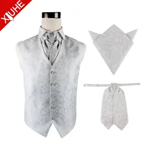 OEM ODM Custom Wholesale Paisley White Wedding Suit Mens Waistcoat