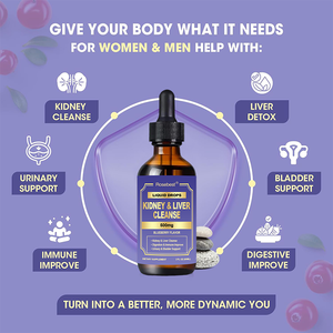 Suplemento Líquido Desintoxicante de Arándanos Naturales, Fórmula Herbal 27 en 1, Apoyo para la Salud del Riñón y el Hígado, Venta al Por Mayor - Product Image 3