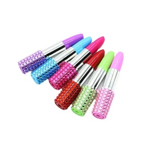 Penna all'ingrosso della cancelleria della scuola a forma di rossetto novità sfera Design 1.0mm in plastica larghezza di scrittura penna per rossetto colorata - Product Image 3