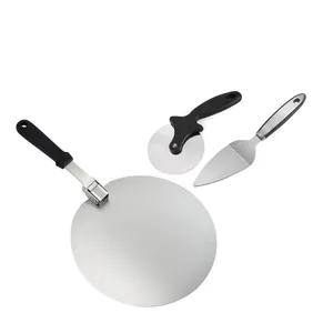 Thép Không Gỉ Có Thể Gập Lại Pizza Xẻng Pizza Peel Pizza Cutter Kit Bếp Baking Kit Công Cụ Set