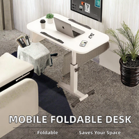 Escritorio de Computadora Simple de Madera MDF, Plegable y Giratorio, para Juegos, Oficina en Casa, Dormitorio