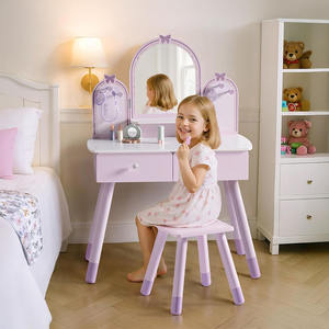Ensemble de coiffeuse pour enfants violet <span class=keywords><strong>bureau</strong></span> de maquillage avec chaise miroir et tiroirs de rangement coiffeuse pour petite fille pour chambre d'enfants - Product Image 6