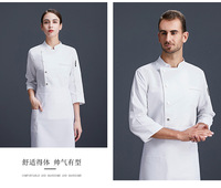 Haut de gamme unisexe à manches longues Chef manteau nouveau Style cuisine costume pour Western Restaurant hôtel cuisson Restaurant Bar uniformes