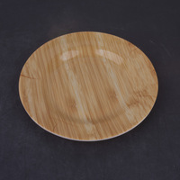Vaisselle en mélamine d'Asie du Sud-Est, assiettes en mélamine, assiettes rondes imitation bois, sous-verres pour tasses à café, assiettes à fruits