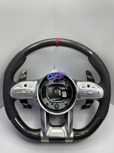 Volant en fibre de carbone pour Mercedes-Benz <span class=keywords><strong>AMG</strong></span> W204 W205 W211 W203 W212 W176 W213 Cla W210 W124 W177 W221 - Product Image 6