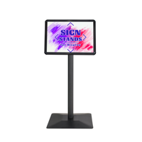 Boîte à lumière LED rectangulaire A2/A3 sur pied pour publicité et menu, avec cadre à clipser sur le devant