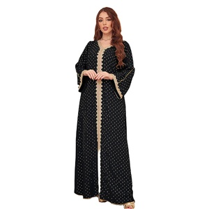 Robe Kaftan Longue à Manches Longues et Col en V, Respirante et Lisse, Abaya pour Femmes Musulmanes, Robe Africaine pour Femmes, Dubaï 2026 - Product Image 5