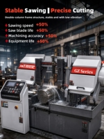 Scie à ruban CNC de haute précision avec vitesse variable de 25 à 85 m/min pour la découpe polyvalente des métaux