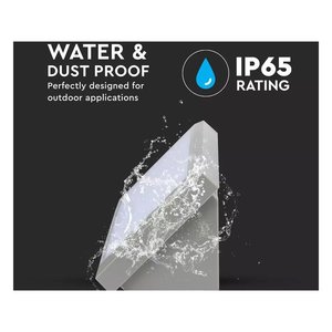 Lampada da Parete LED per Esterni 12W, Angolare, Grigia, 4000K, IP65 Impermeabile, Corpo in PC, Luce Bianca Calda Indiretta, SKU-218234 - Product Image 4