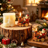 Moule en silicone antiadhésif de qualité supérieure pour train de Noël Père Noël, facile à démouler, pour bougies parfumées, ornements en plâtre et résine