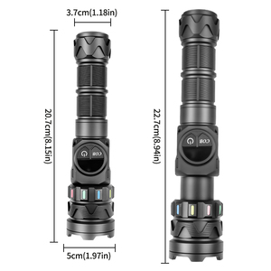 Đèn pin có thể thu phóng, tích hợp nam châm, sạc lại được, đèn pin chiến thuật 1200 lumen, đèn COB mạnh mẽ dùng ngoài trời, có màn hình hiển thị - Product Image 5