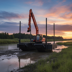 Ponton d'excavatrice amphibie en <span class=keywords><strong>acier</strong></span> haute résistance avec <span class=keywords><strong>prix</strong></span> compétitif d'usine - Product Image 5