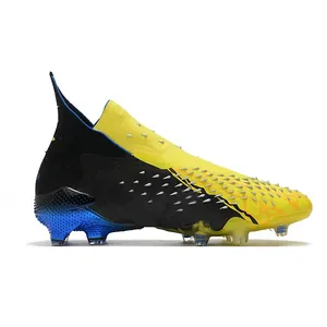 new design custom low price branded Soccer Shoes High Ankle Football Boots Training Sport Cleats