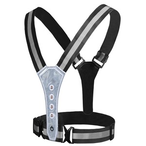 <span class=keywords><strong>Gilet</strong></span> de sécurité réfléchissant avec chargeur USB, ceinture élastique clignotante, lumière LED, pour la course de nuit, le vélo, le cyclisme - Product Image 3