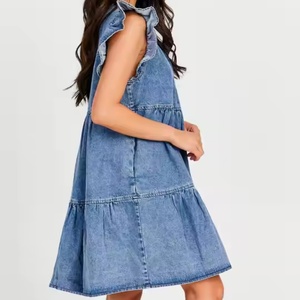 Vestido de Algodón de Manga Corta para Mujer, Estilo Nuevo 2025, Venta al por Mayor, Vestido Holgado para la Playa - Product Image 3