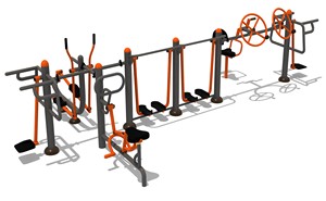 Equipo de Entrenamiento Combinado para Ejercicio al Aire Libre, <span class=keywords><strong>Aparato</strong></span> de Ejercicio de Acero, Prensa de Piernas Sentada, Equipo de Gimnasio para Uso en Parques para Adultos - Product Image 2