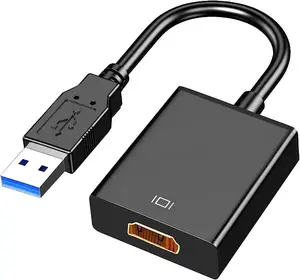 USB-HDMIコンバーターアダプター4K30hzUSB-TVオス-HDMI互換メス外部グラフィックスビデオカードアダプターケーブル
