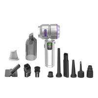 Aspirateur de Voiture Portable Sans Fil à Recharge Rapide, Forte Puissance d'Aspiration 18000 Pa, Soufflage d'Air et Lumière LED, Bac à Poussière 0,2 L