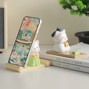 ที่วางโทรศัพท์รูปแมวกวัก ของตกแต่งโต๊ะเรซิ่น ของขวัญน่ารัก - Product Image 2