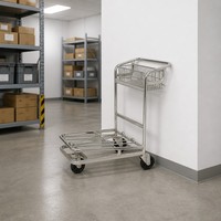 Carrito de Plataforma de Tres Ruedas de Acero Inoxidable Ligero para Aeropuerto, Fácil de Empujar, Venta al por Mayor Pingfang, OEM Directo