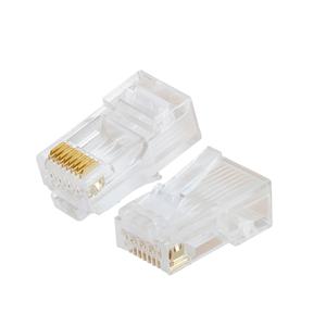 RJ45 オスコネクタ Cat6 UTP コネクタ、銅金メッキとPCハウジング付き、23AWGイーサネットケーブルおよびワイヤ接続用 - Product Image 1